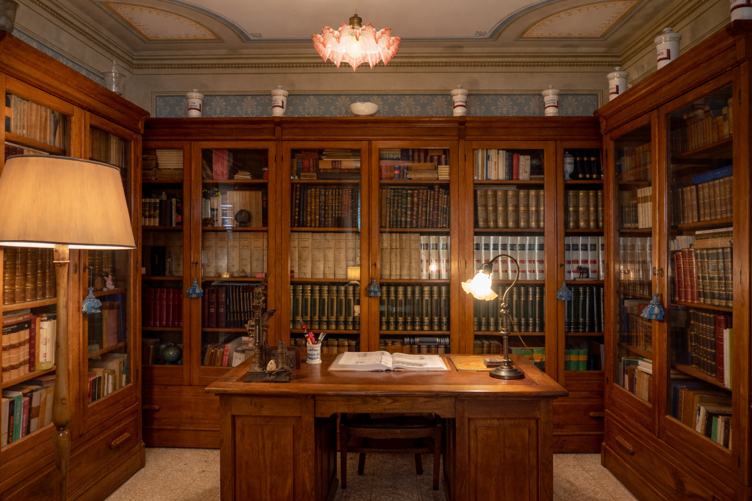 La villa custodisce al sui interno una nutrita biblioteca. Qui vi sono esposte antiche ricette e apparecchiature farmaceutiche in vetro appartenute, dal XVIII secolo, alle antiche farmacie Palamidessi. La biblioteca vanta tra le opere di maggior valore storico e letterario l'edizione completa de "'l'Encyclopédie ou Dictionnaire raisonné des sciences, des arts et des métiers (MDCCLXXI) di D. Diderot e J.B. d'Alembert.